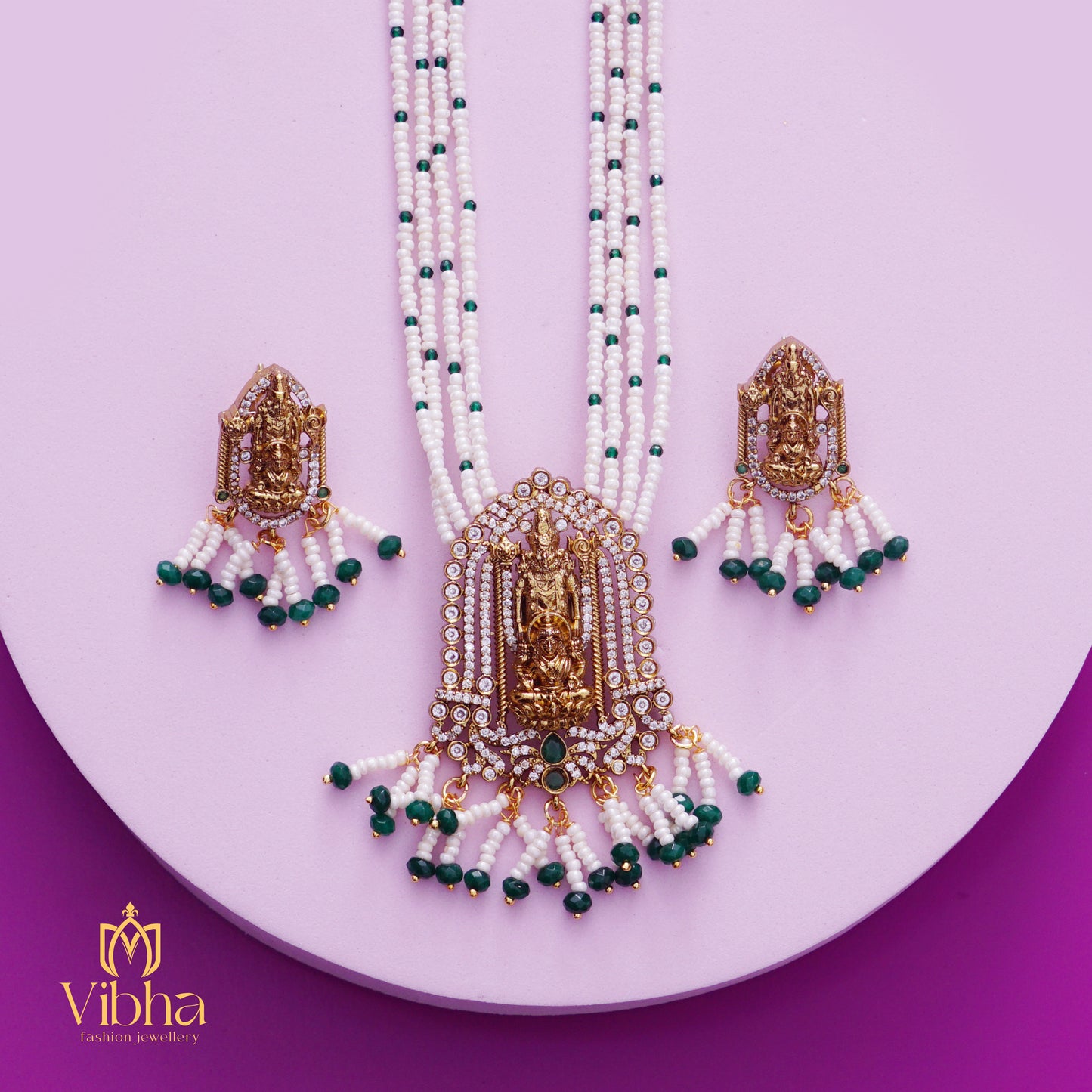 Beads Haram and Ear Studs Set