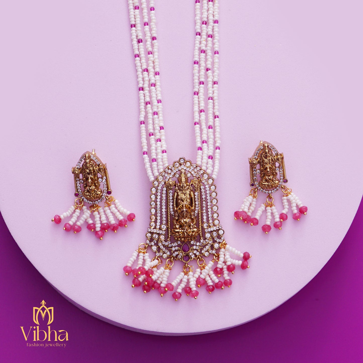 Beads Haram and Ear Studs Set
