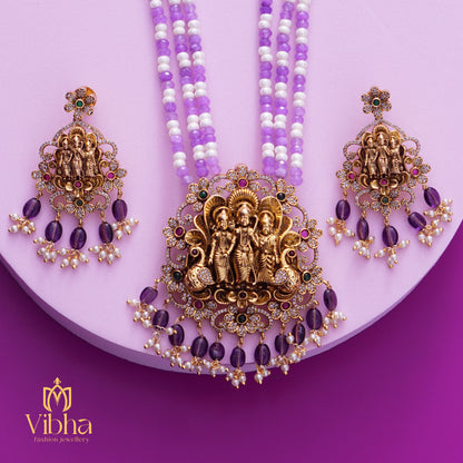 Ramparivar Design Beads Haram and Earrings Set