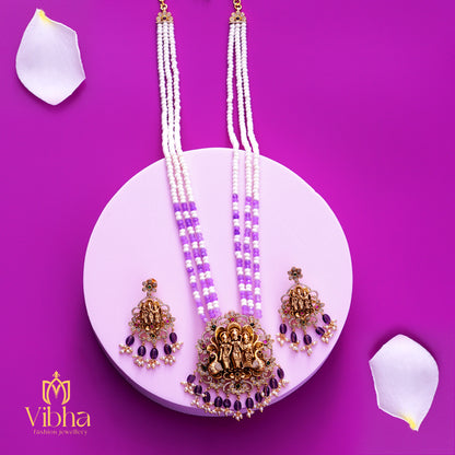 Ramparivar Design Beads Haram and Earrings Set