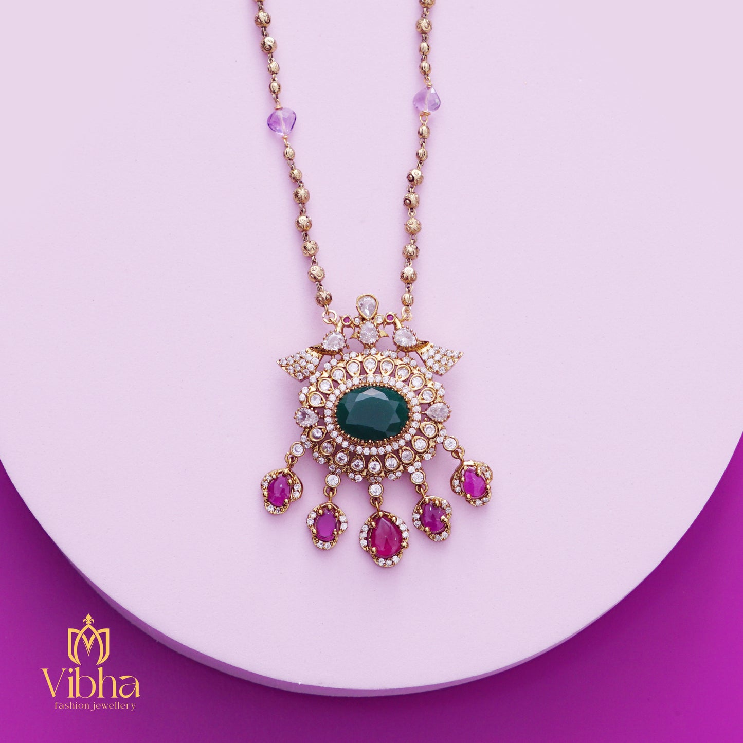 Circular Design Beads Mala