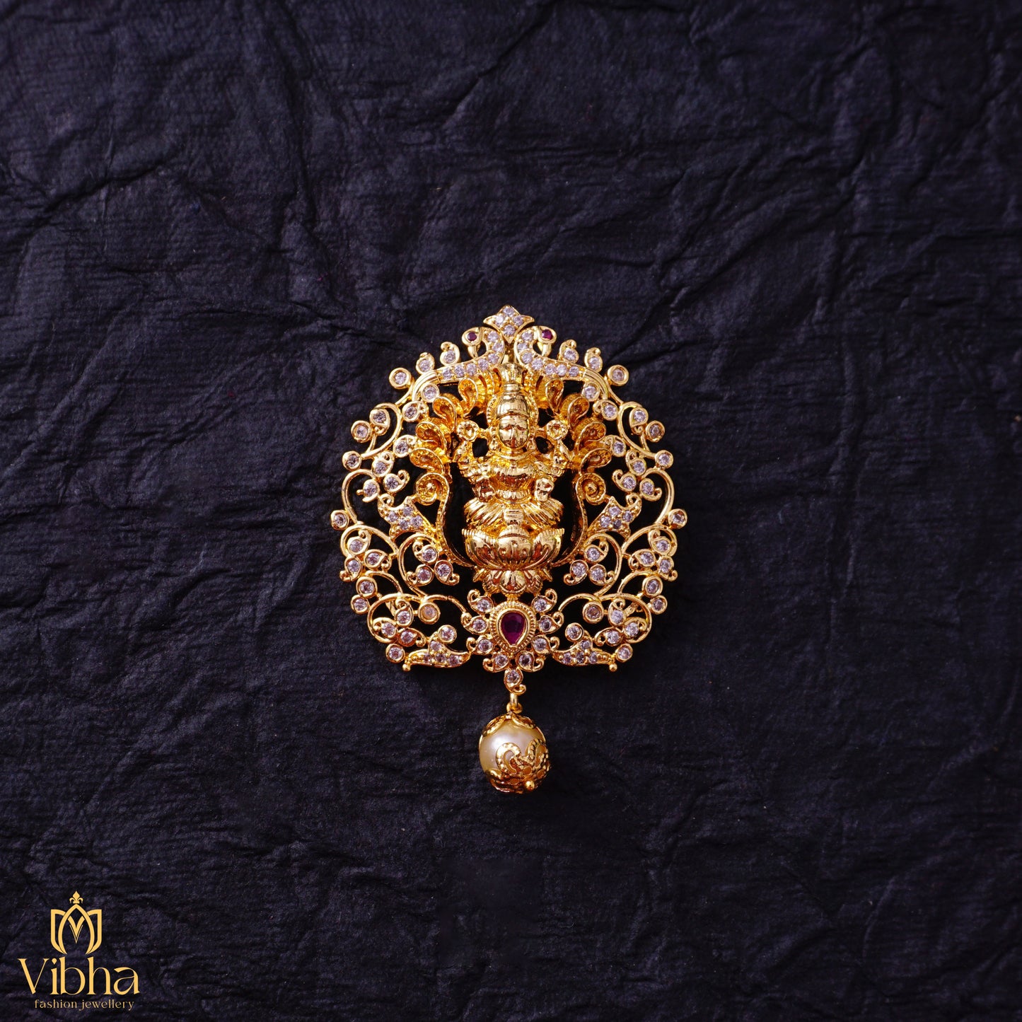 Peacock Lakshmi Devi Pendant Set