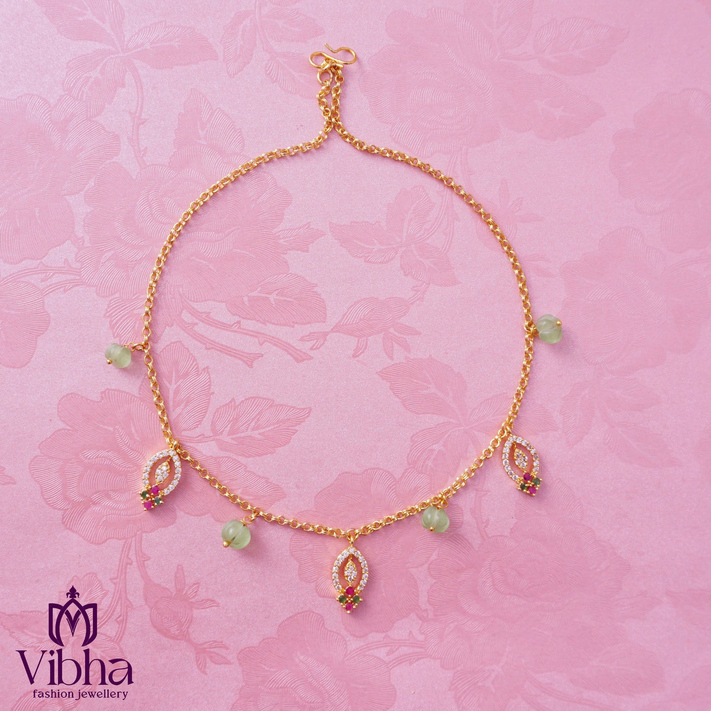 Minimal Necklace with Zircon Pendants