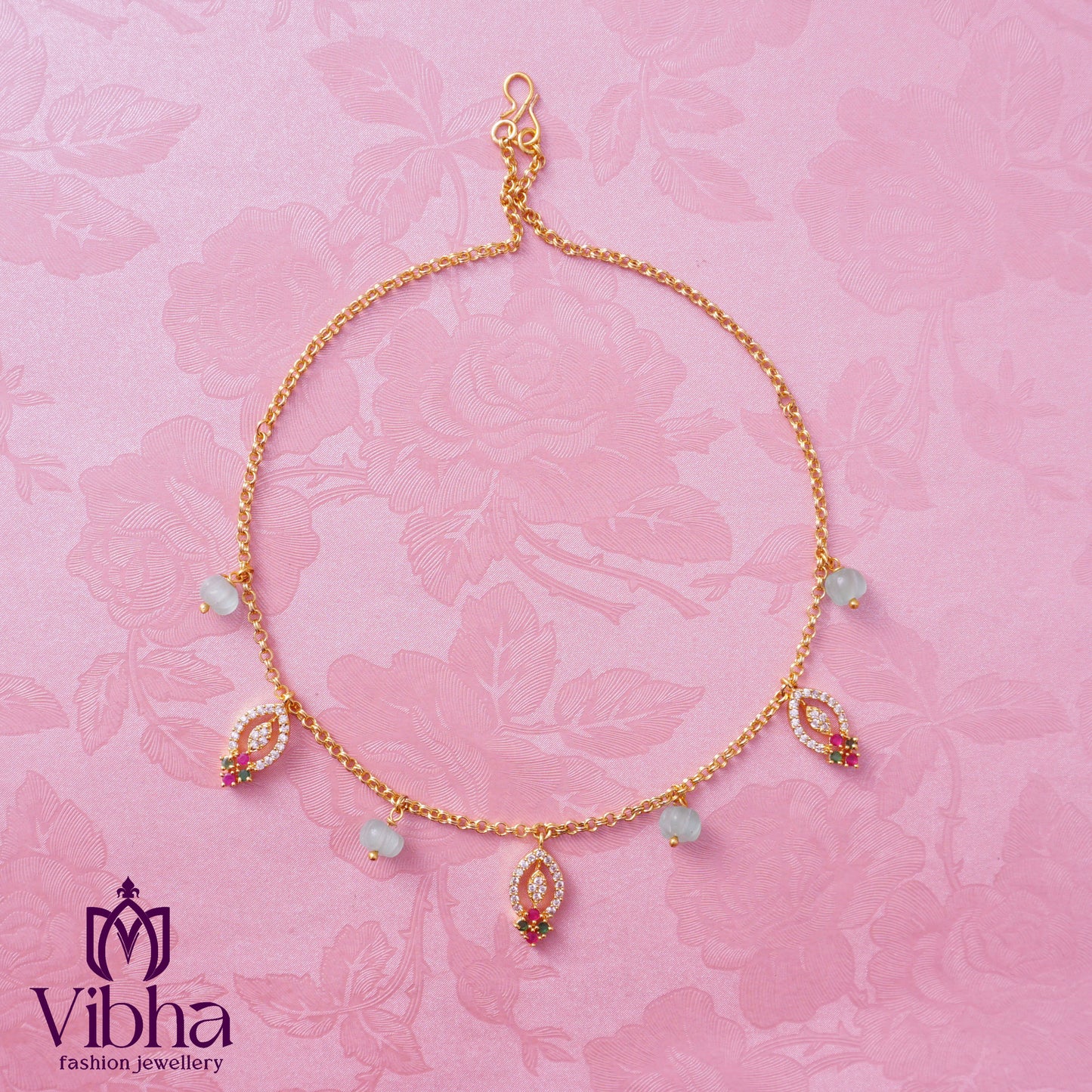 Minimal Necklace with Zircon Pendants