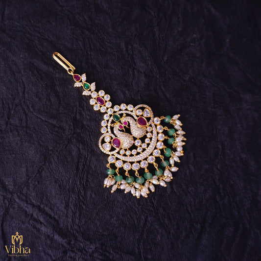Double Peacock Designed Maangtikka