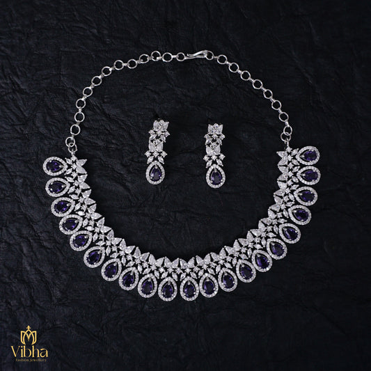 Floral Motif Drop Designed Necklace Set