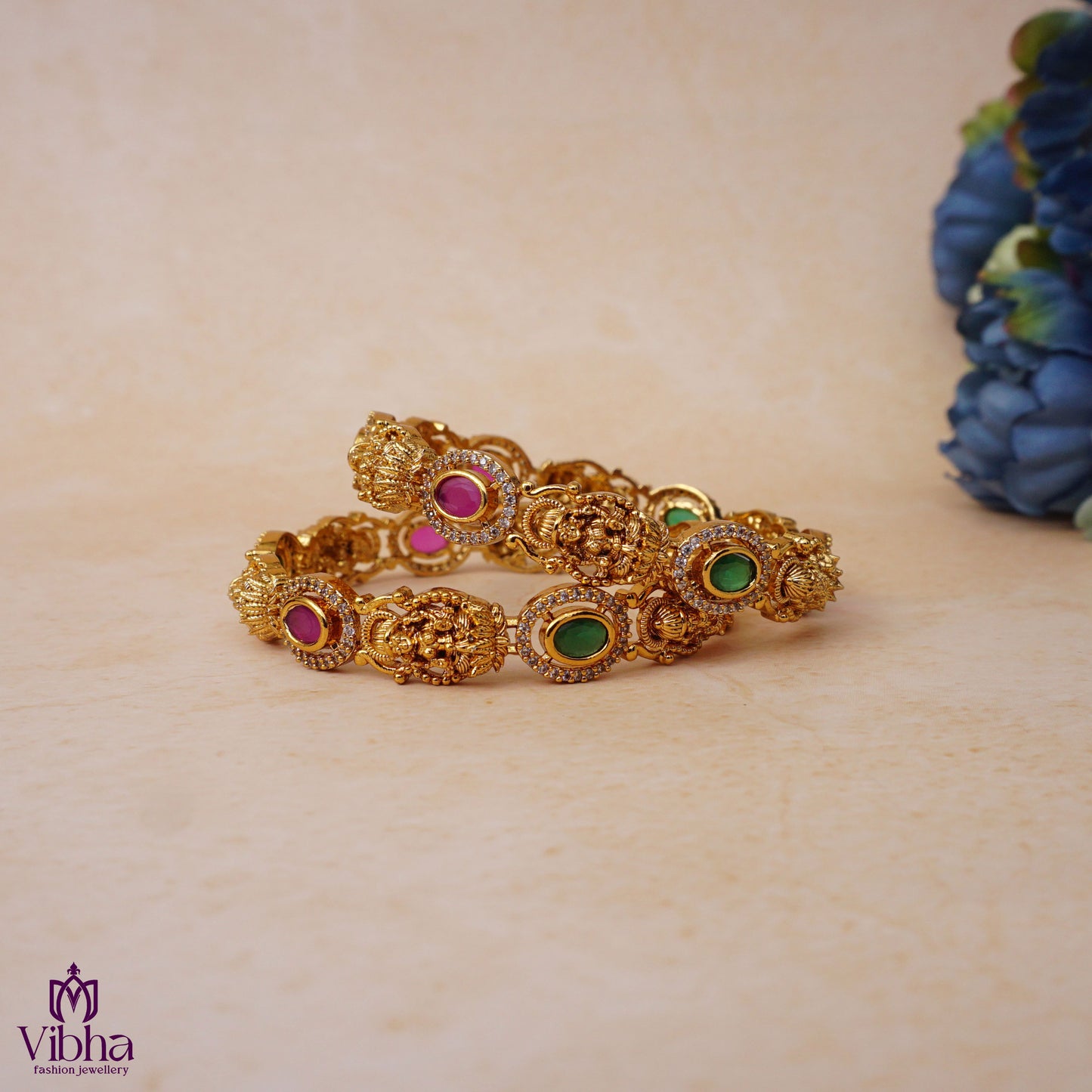 Oval Designed Lakshmi Devi Bangles