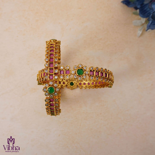 Rectangular Floral Designed Bangles