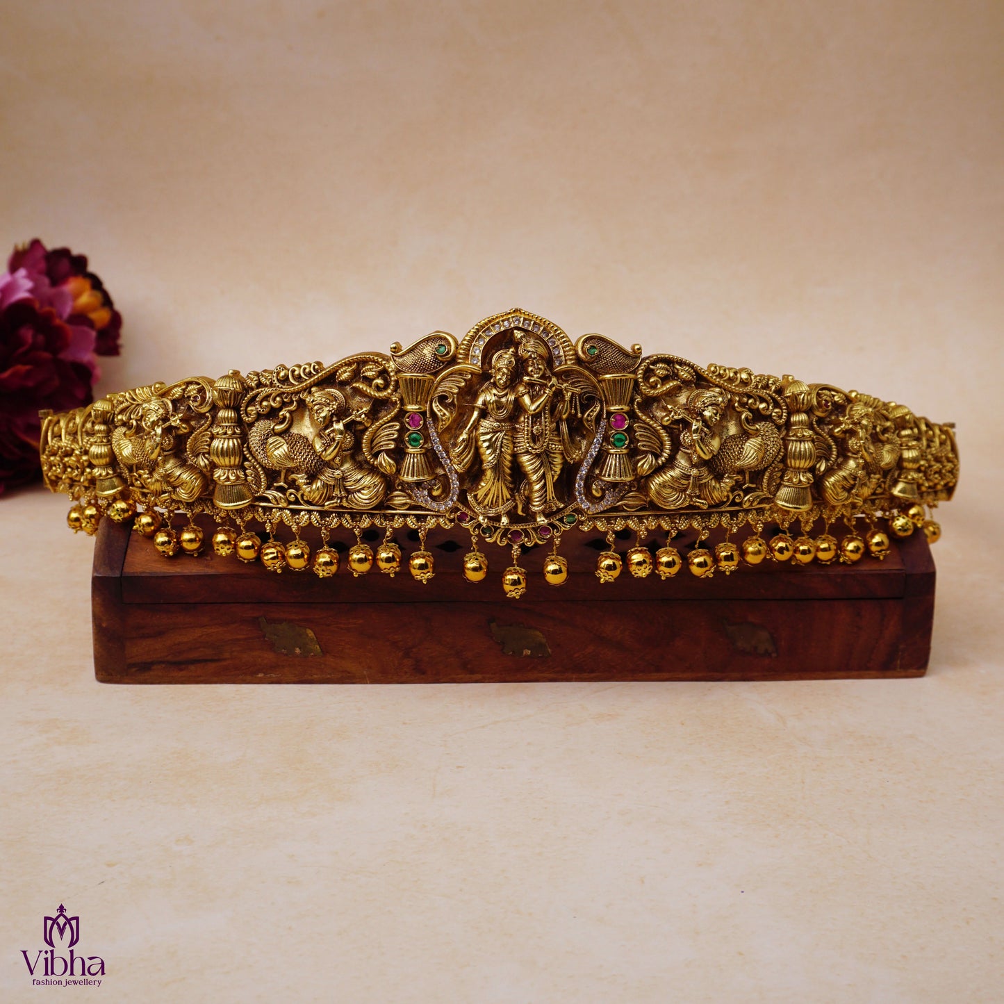 Peacock Design Radha Krishna Bridal Vadanam