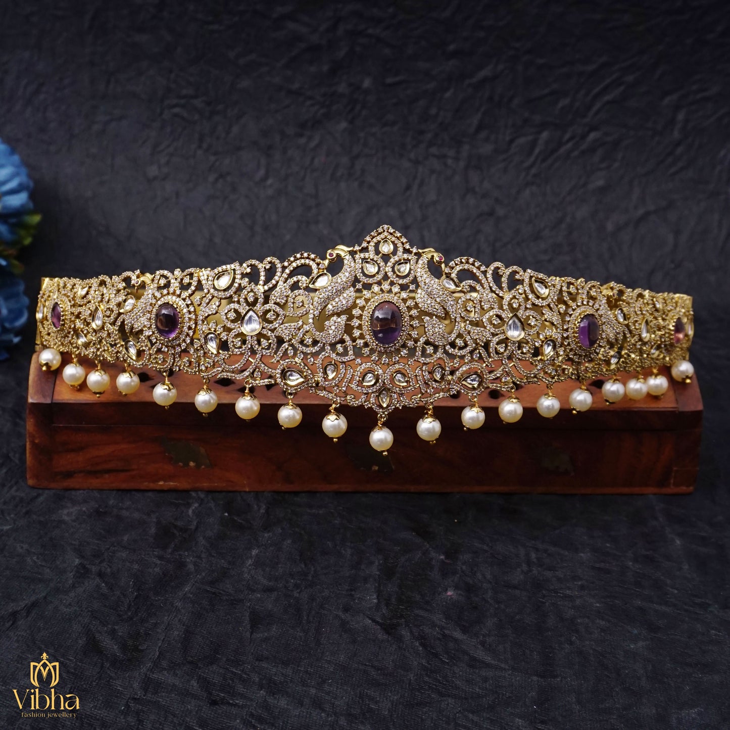 Bridal Vaddanam with Peacock Motifs