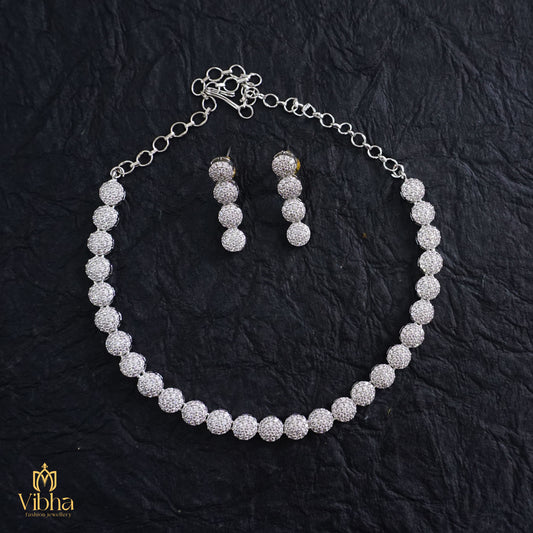 Coin Designed Silver Finish Necklace Set