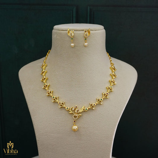 Peacock Designed Kids Wear Necklace Set