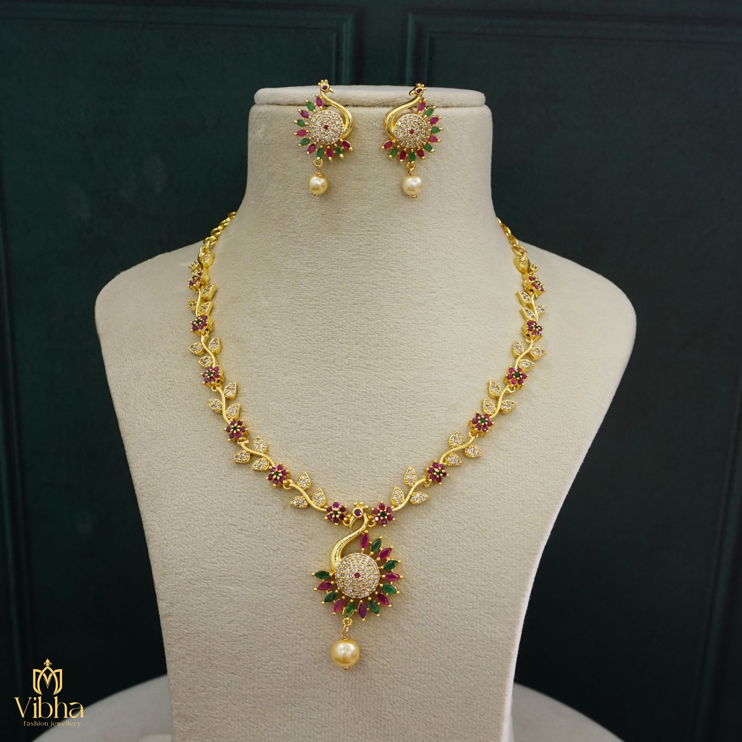 Peacock Designed Necklace Set