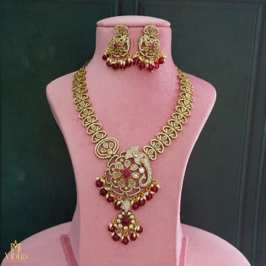 Elephant Designed Bridal Necklace Set