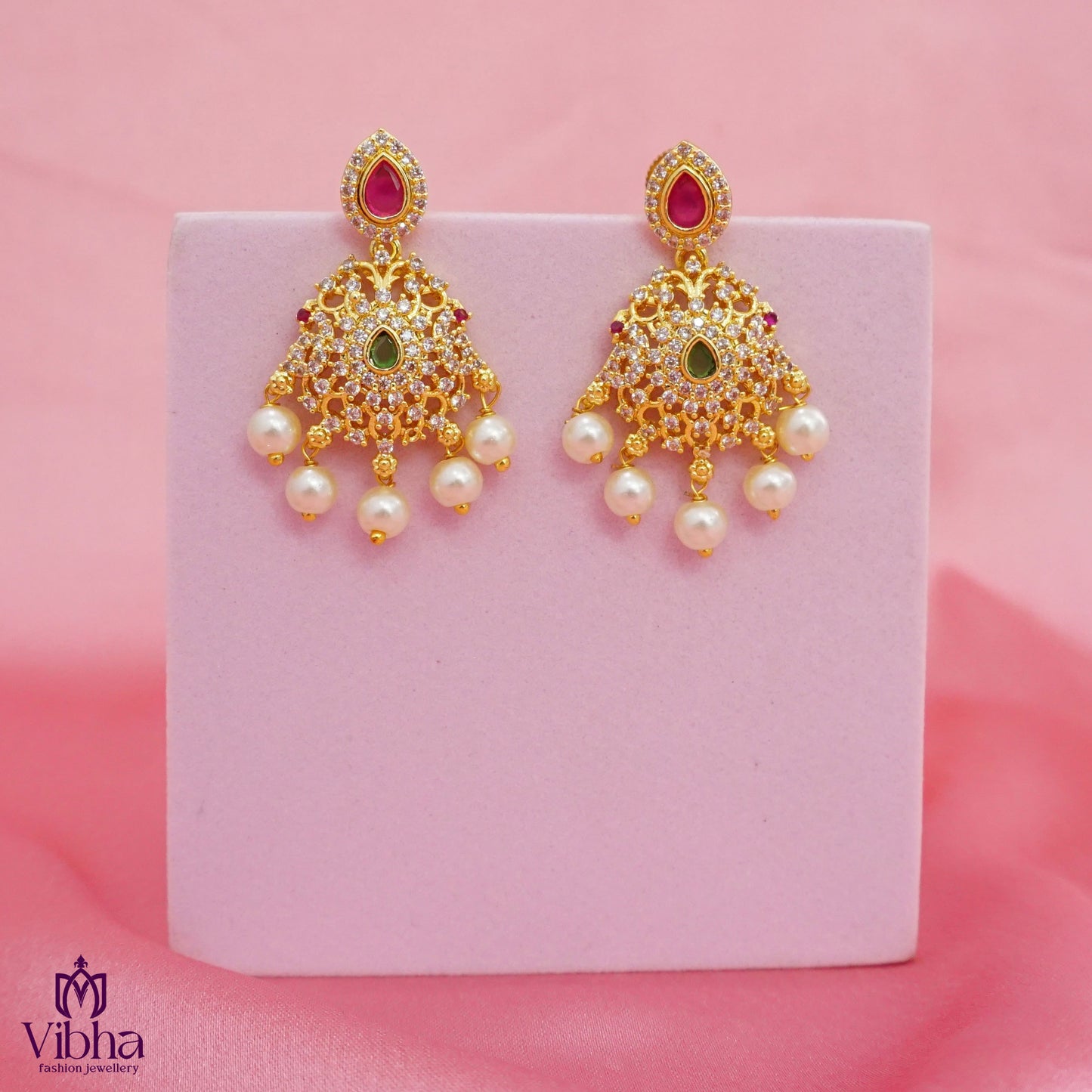 Double Peacock Design Earrings