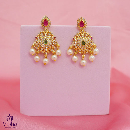 Double Peacock Design Earrings