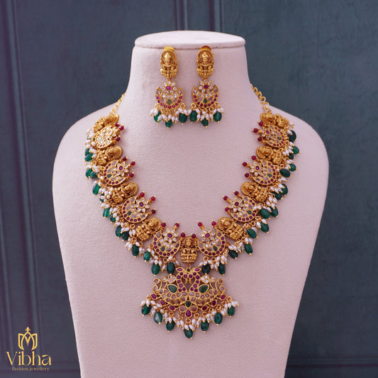 Chandbali Designed Lakshmi Devi Antique Necklace