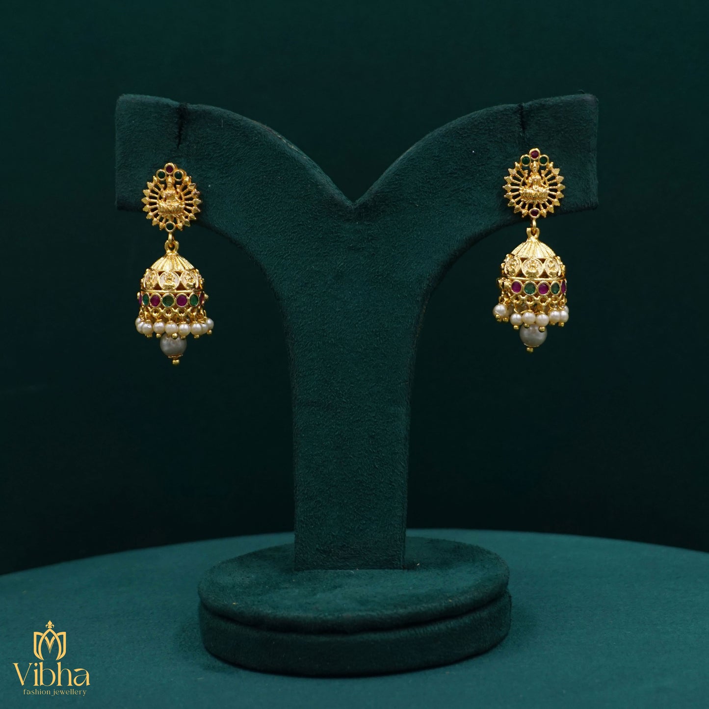 Kasu Designed Lakshmi Devi Jhumka Set