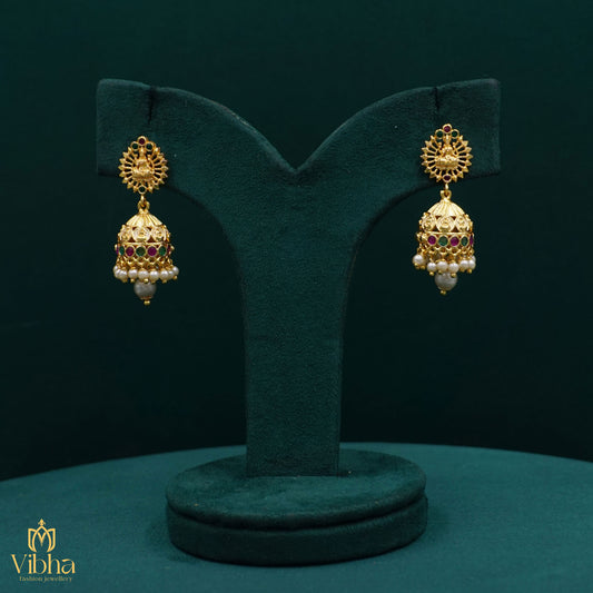 Kasu Designed Lakshmi Devi Jhumka Set