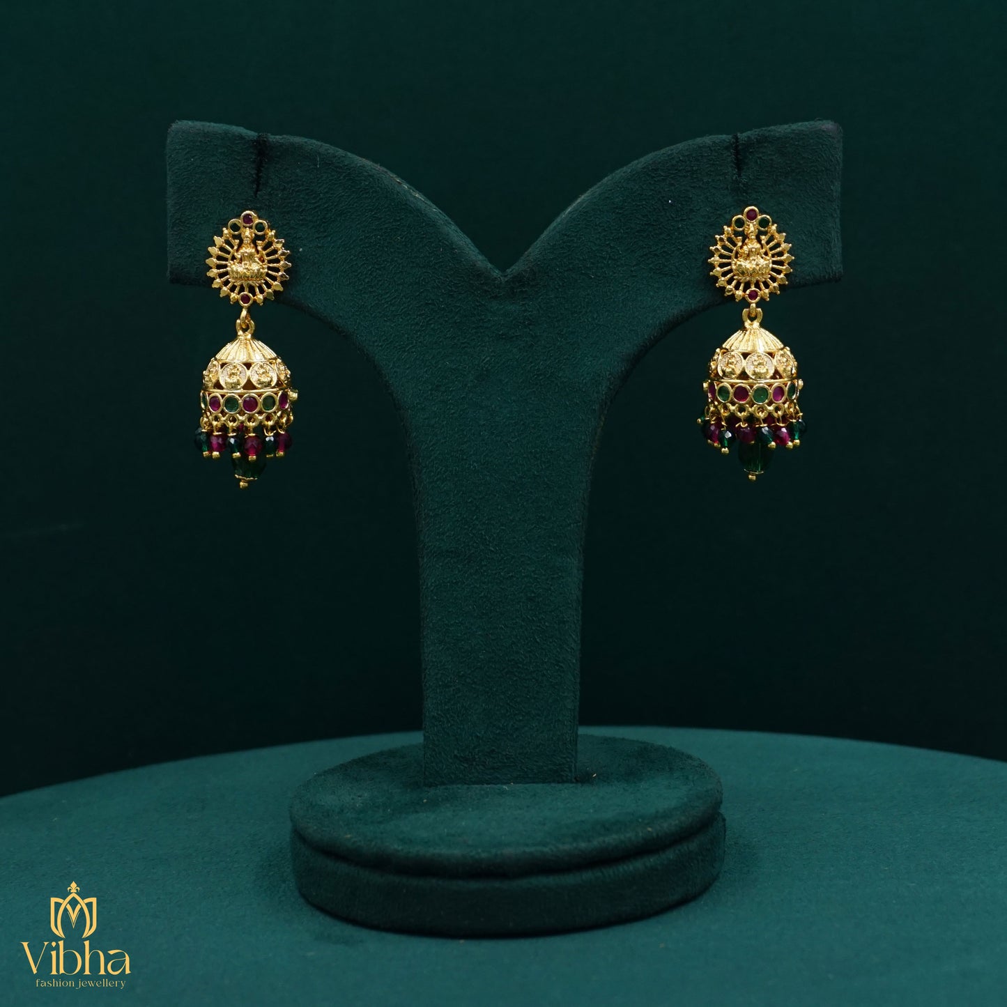 Kasu Designed Lakshmi Devi Jhumka Set