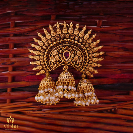 Chandbali Designed Nakshi Hairbrooch