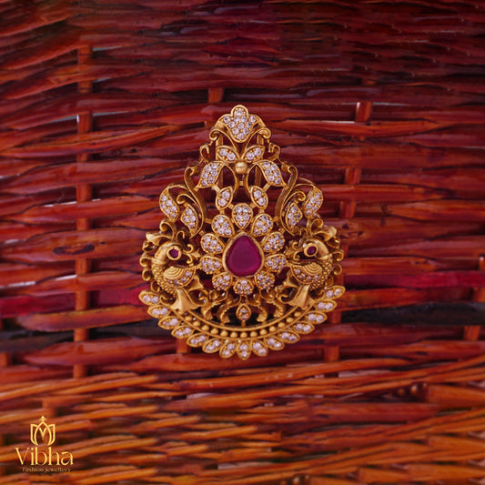 Peacock Designed Nakshi Hairbrooch