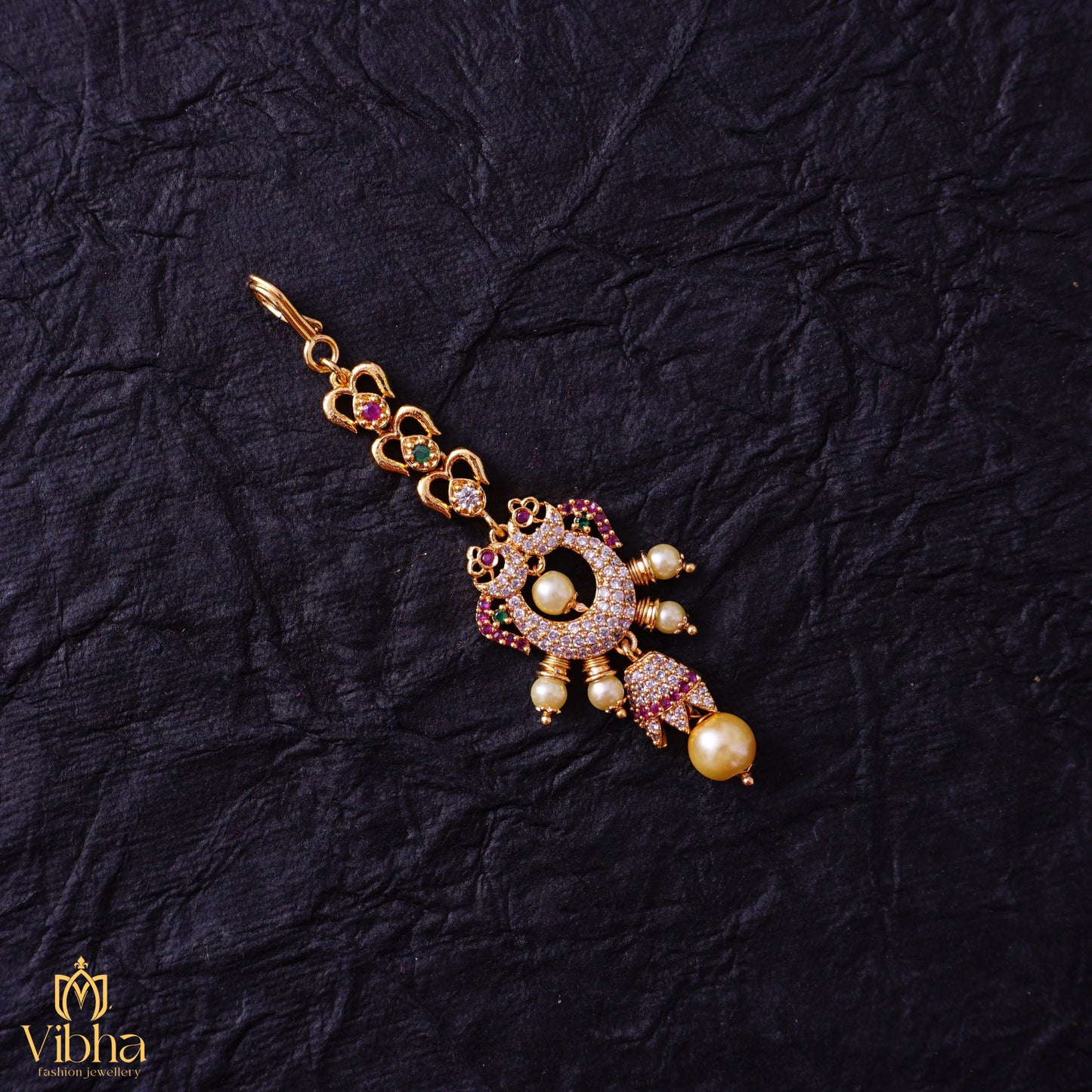 Chandbali Designed CZ Maang Tikka