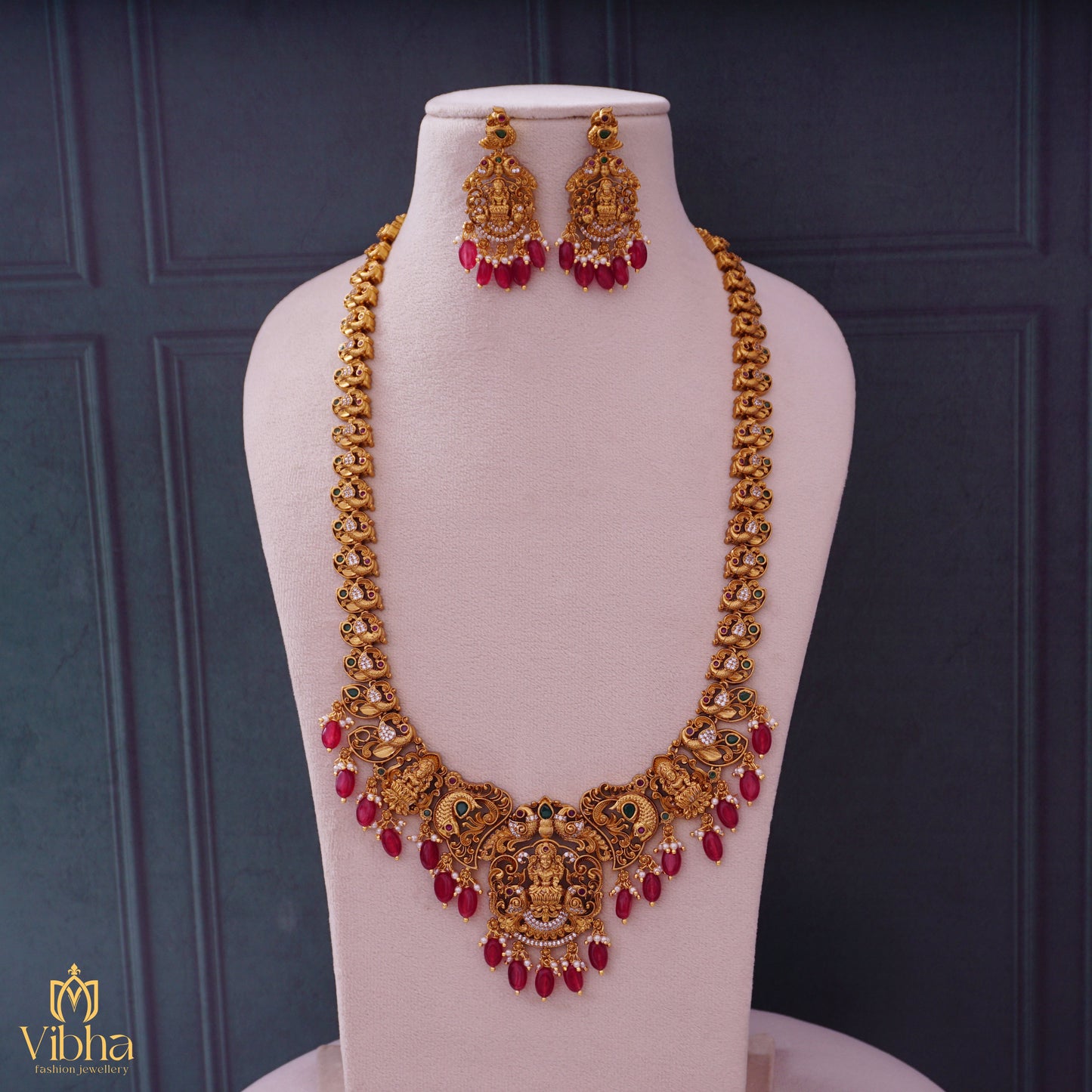 Bridal Lakshmi Devi Antique Haram Set