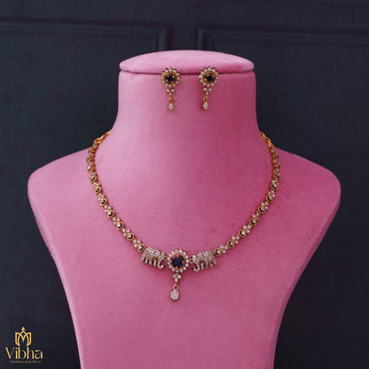 Elephant Designed Stone Changeable Necklace Set