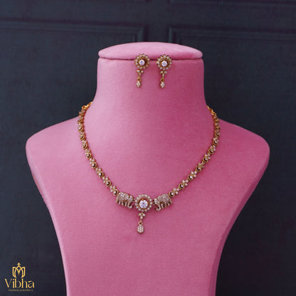 Elephant Designed Stone Changeable Necklace Set