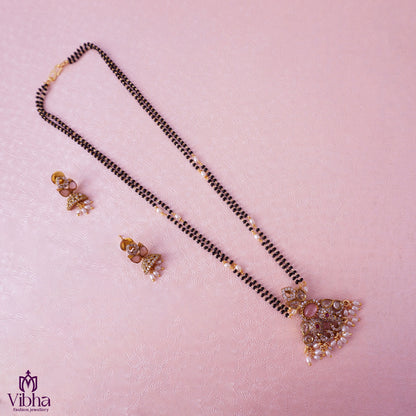 Elephant Designed Short Black Beads