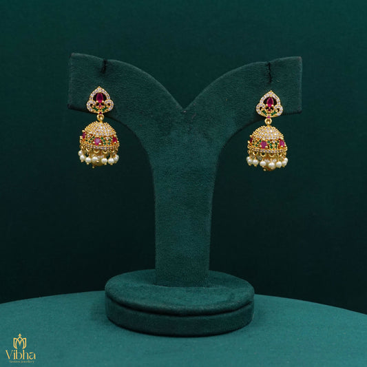 Zircon Jhumkas Set