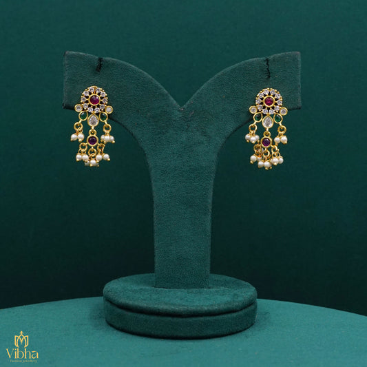 Zircon Floral Designed Earring Set
