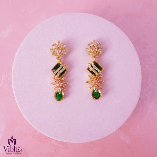 Floral Design CZ Earrings
