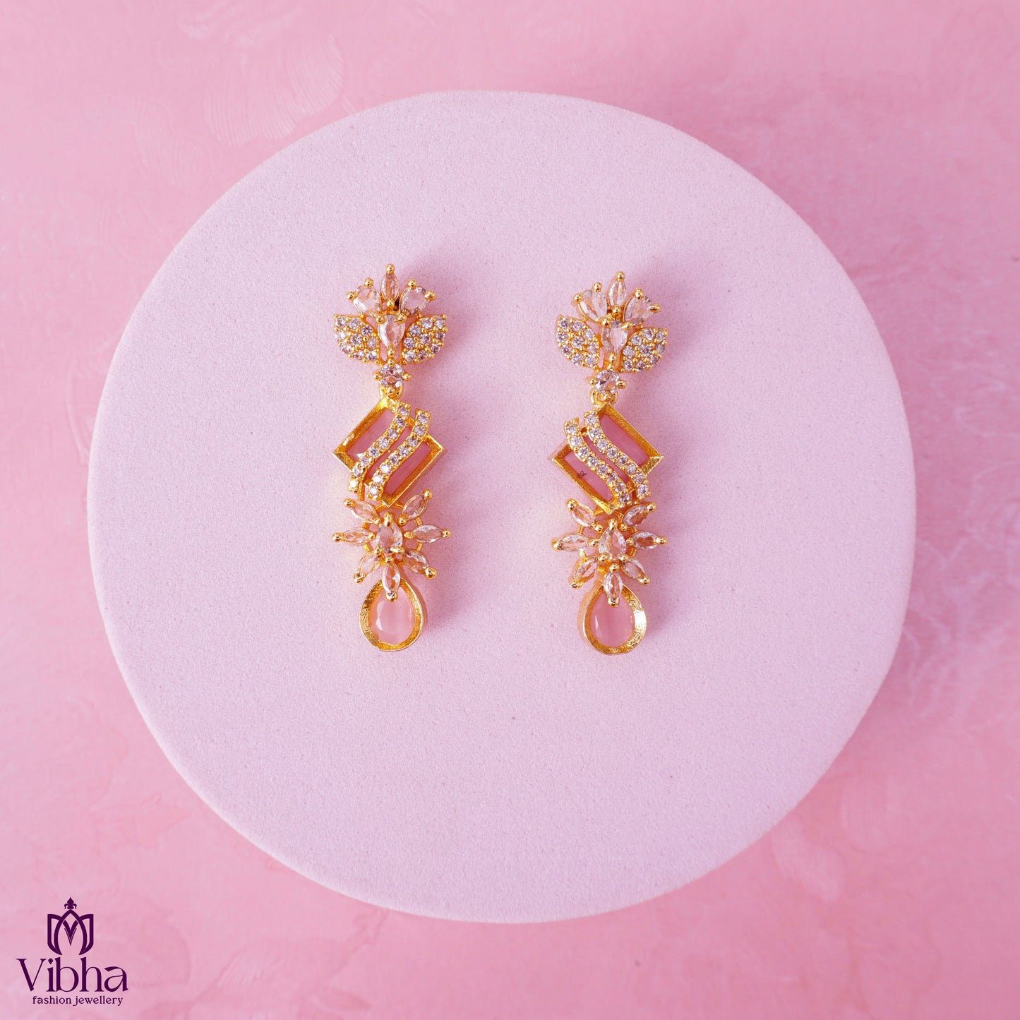 Floral Design CZ Earrings