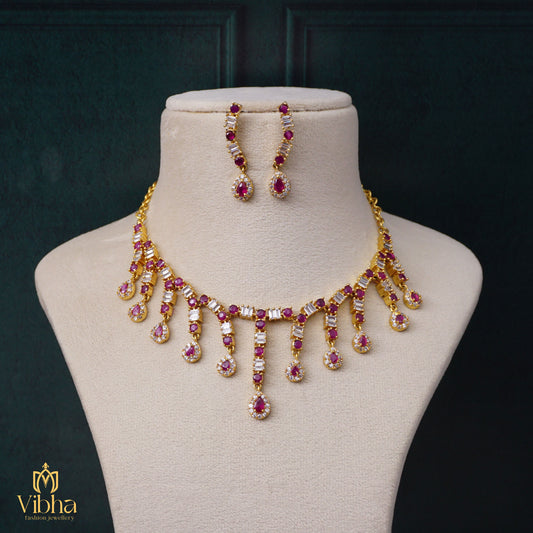 Bridal Steps Designed Zircon Necklace Set